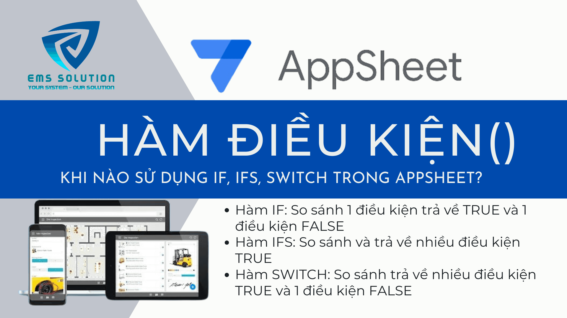 Hàm IF, IFS và SWITCH trong AppSheet