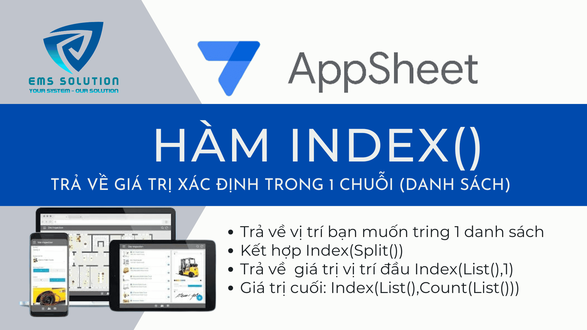 Hàm INDEX() trong AppSheet