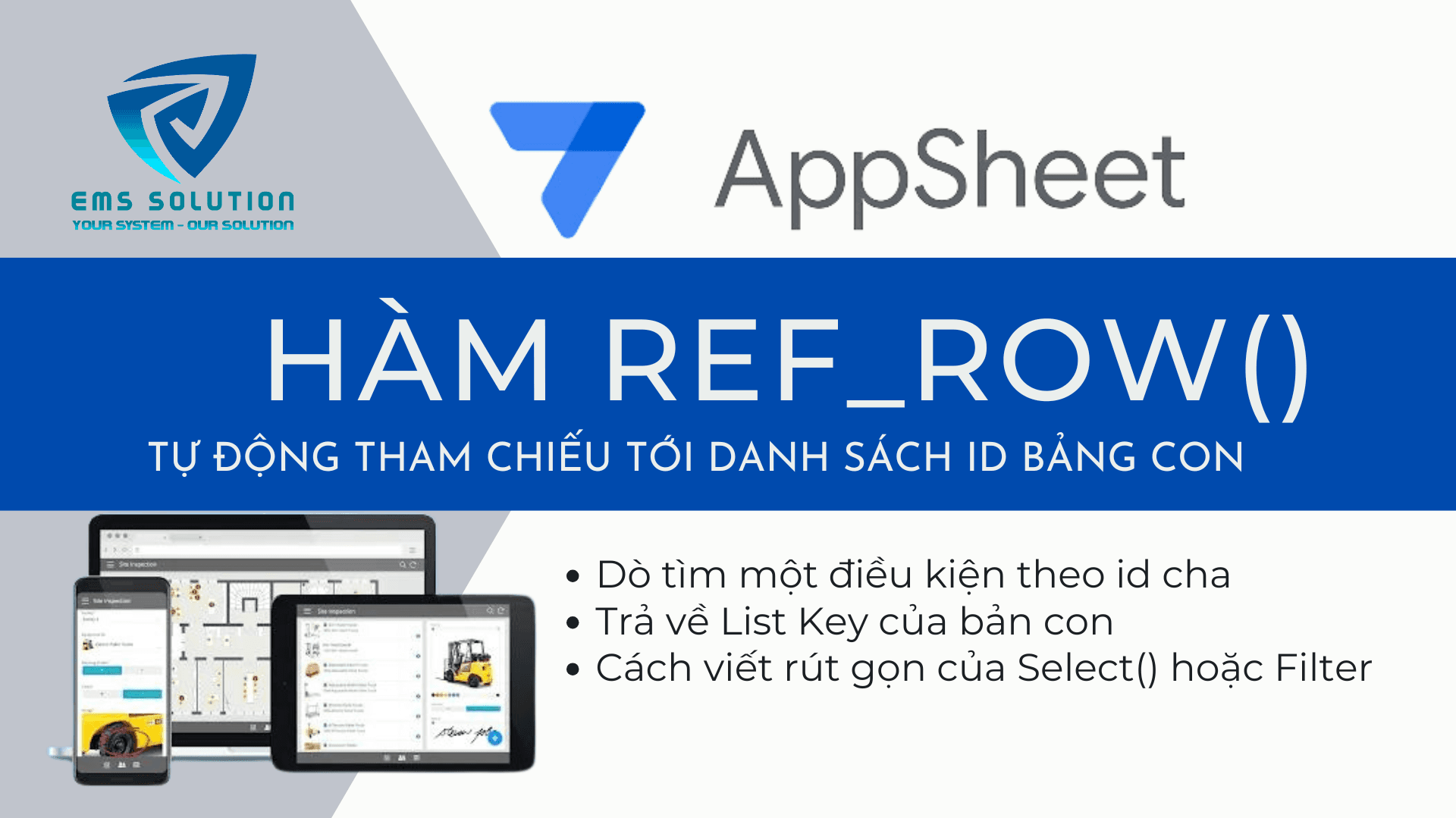 Hàm REF_ROW() trong AppSheet