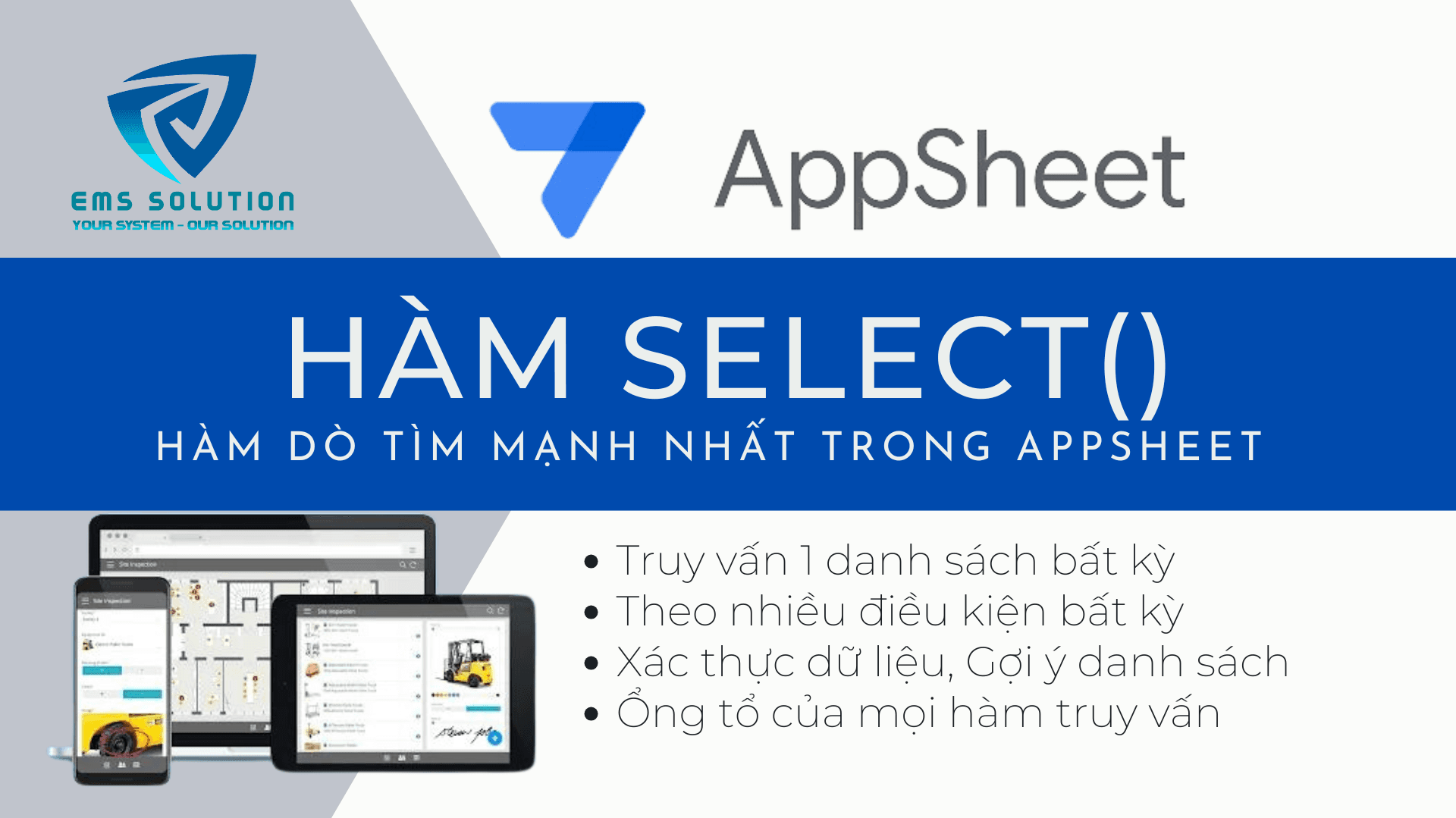 Hàm SELECT() trong AppSheet