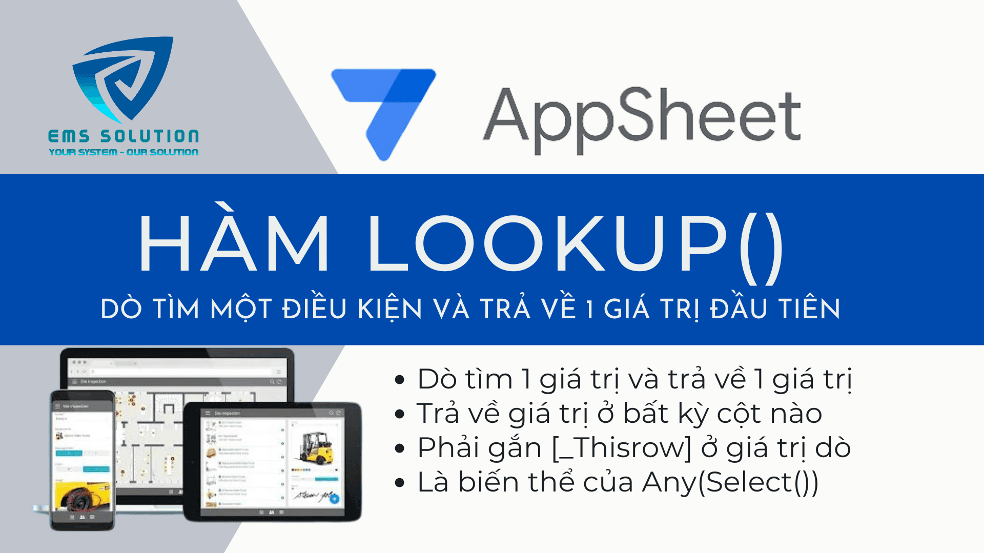 Hàm LOOKUP() trong AppSheet