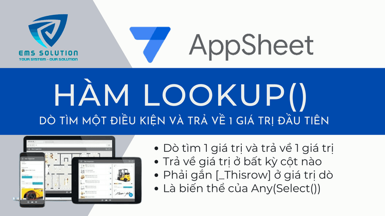 Hàm LOOKUP() trong AppSheet