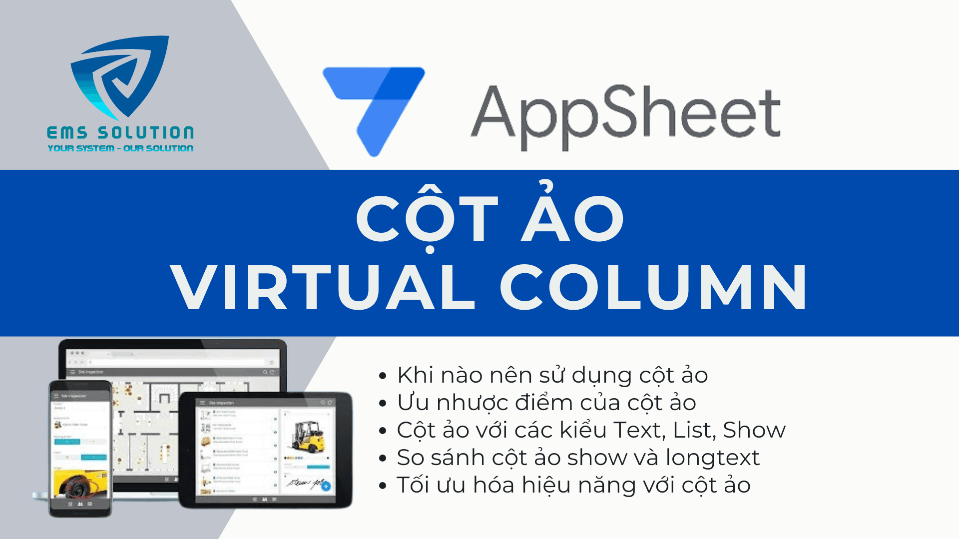 Sử Dụng Cột Ảo Trong AppSheet