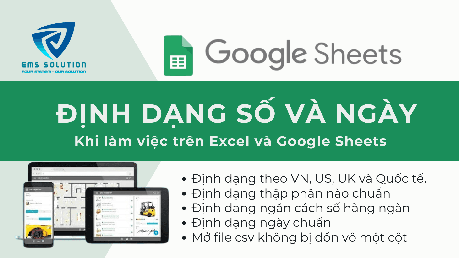 Định dạng số và Ngày giờ trên Excel và Google Sheets
