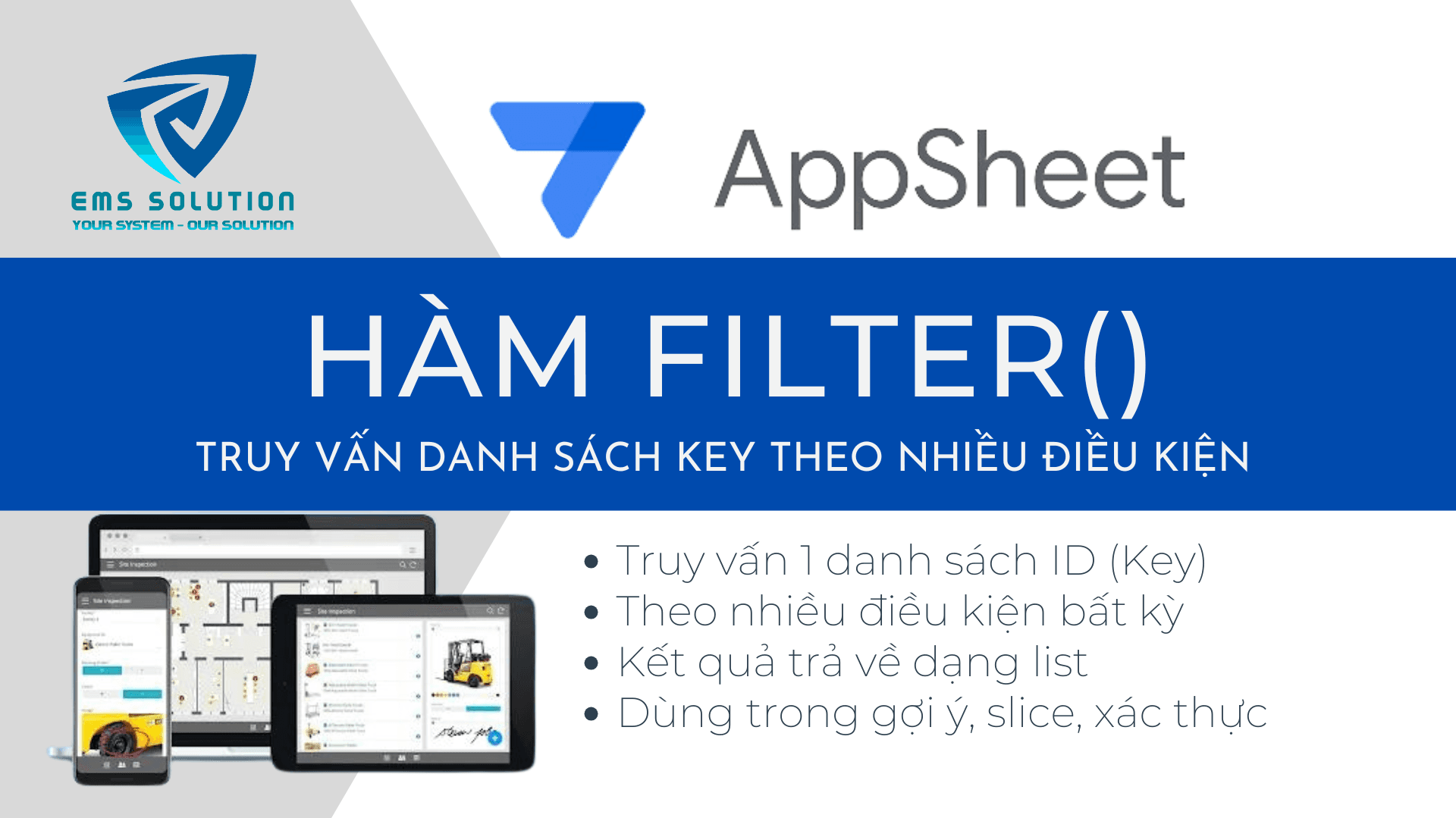 Hàm FILTER() trong AppSheet